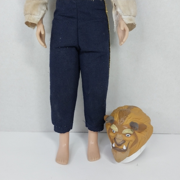 Vintage Disney Beauty & The Beast Prince Adam Doll Articulated Mask 12" Doll - Picture 3 of 12